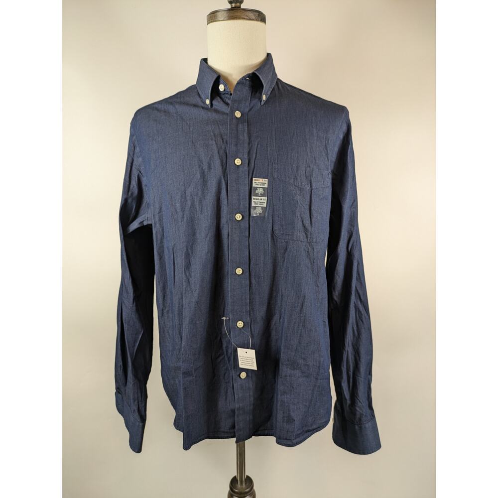 Ralph Lauren Mens L Shirt 16.5 Blue Button Down New Regular Fit Long Sleeve NWT